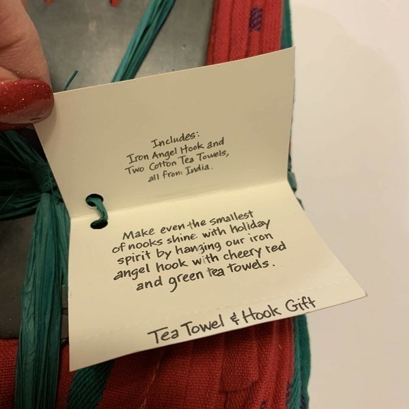 Pier 1 Metal Angel Hook‎ Towel Set (2) NEW - Picture 3 of 3